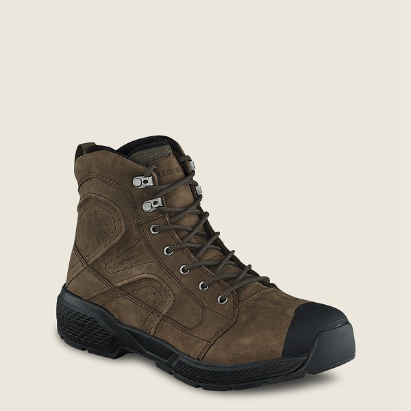 Red Wing Work Boots Exos Lite - 6-Inch Waterproof Soft Toe - Mørke Olivengrønne - Herre 4862-MZWCB